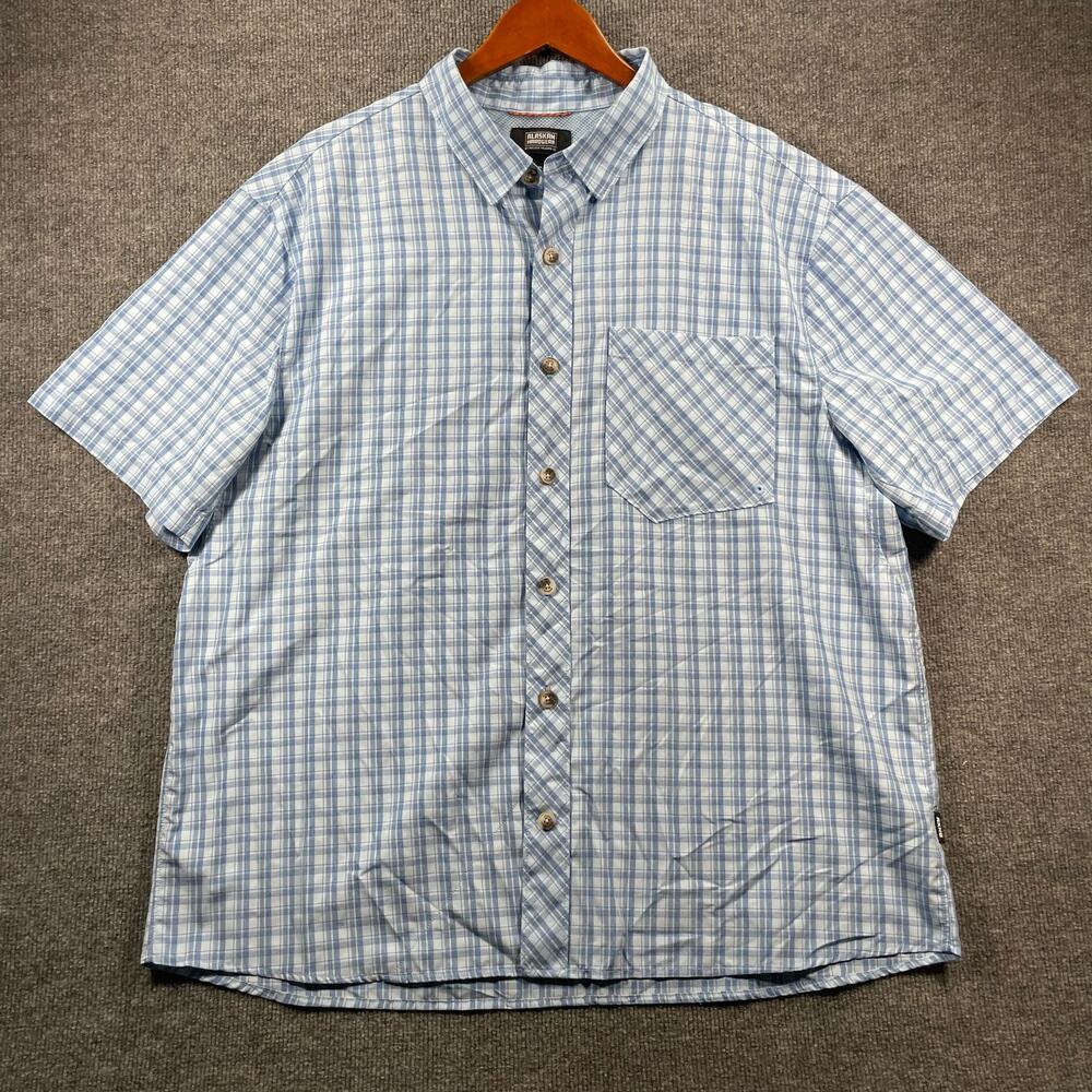 Alaskan Hardgear Mountain Stream Button Down Shirt Men's XL Blue Plaid Relaxed
